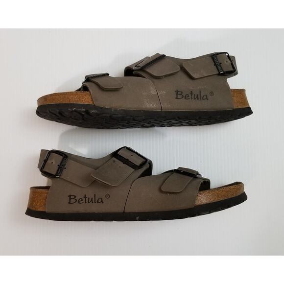 Betula by Birkenstock Milano Gray Tan Sandals Slingback EUR 39 US L8 M6 3 Straps main image 8